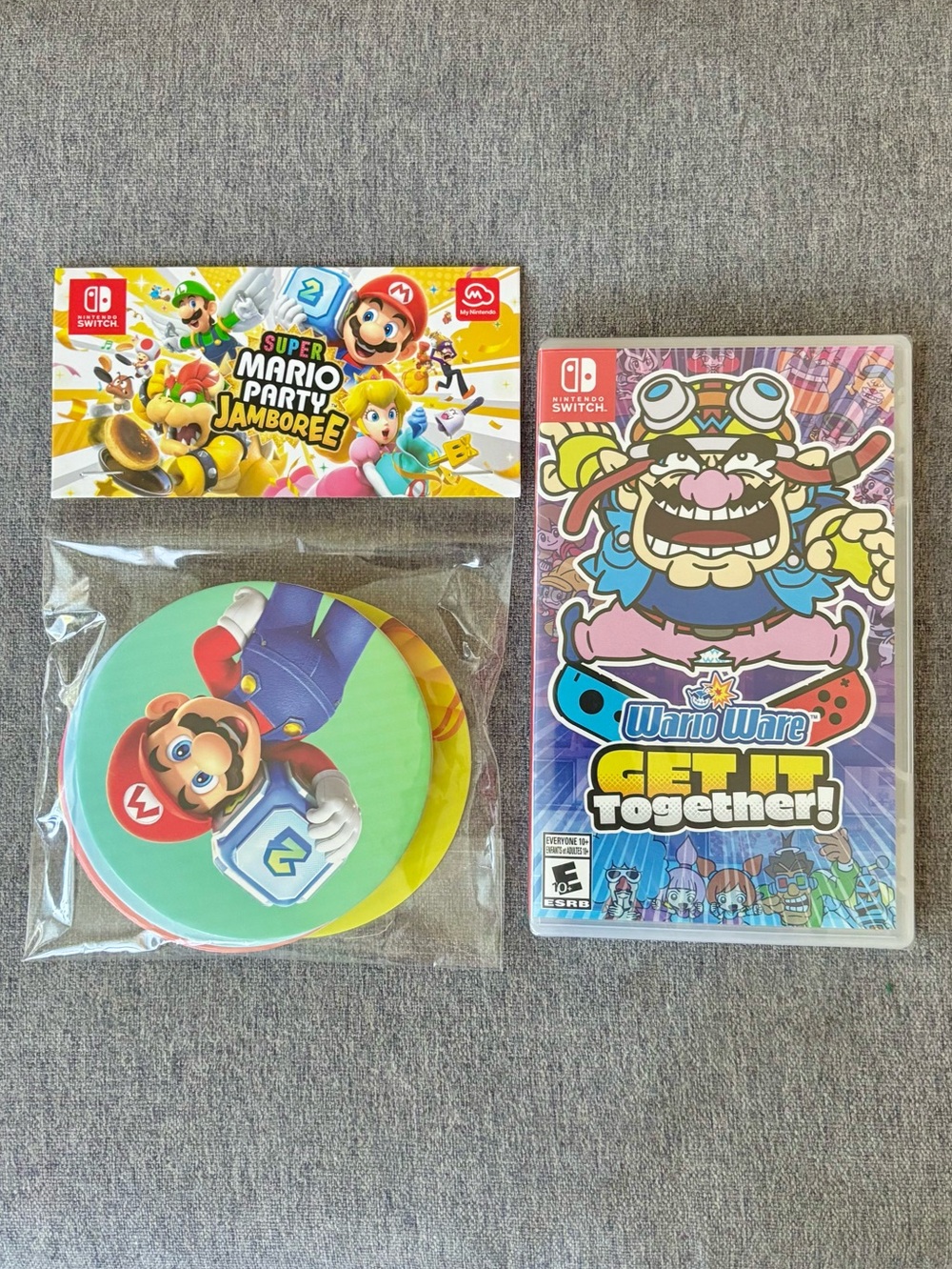 Nintendo WarioWare Get It Together Switch Game and Super Mario Coasters